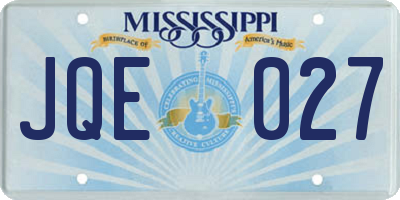 MS license plate JQE027