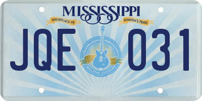 MS license plate JQE031