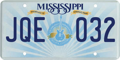 MS license plate JQE032