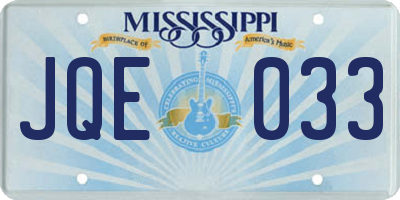 MS license plate JQE033