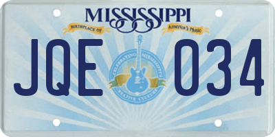 MS license plate JQE034