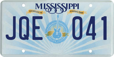 MS license plate JQE041