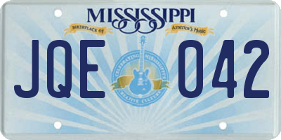 MS license plate JQE042