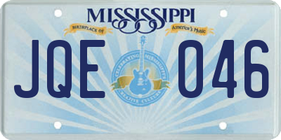 MS license plate JQE046