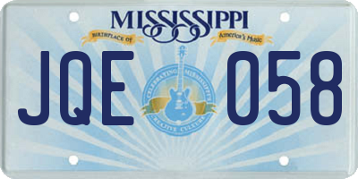 MS license plate JQE058