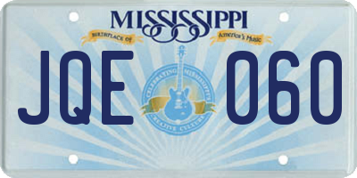 MS license plate JQE060