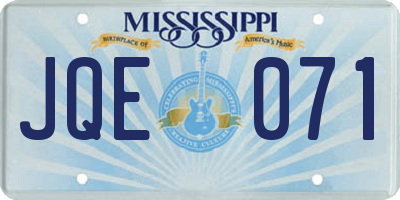 MS license plate JQE071
