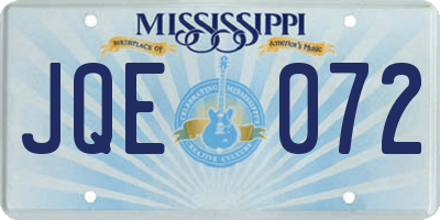 MS license plate JQE072