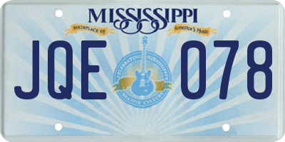 MS license plate JQE078