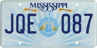 MS license plate JQE087