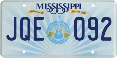 MS license plate JQE092