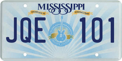 MS license plate JQE101