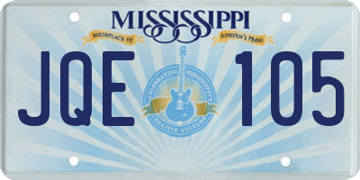 MS license plate JQE105