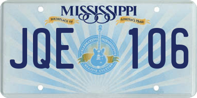 MS license plate JQE106