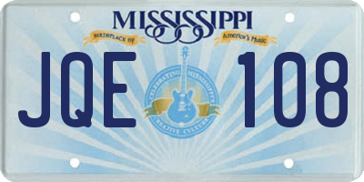 MS license plate JQE108