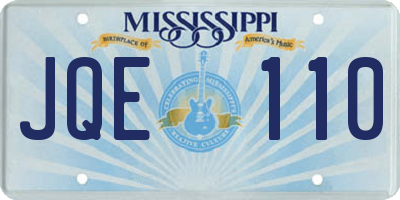 MS license plate JQE110