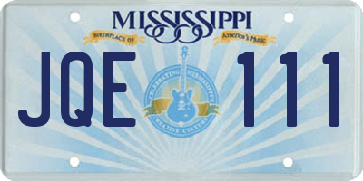 MS license plate JQE111