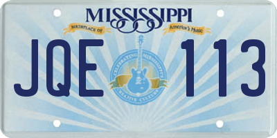 MS license plate JQE113