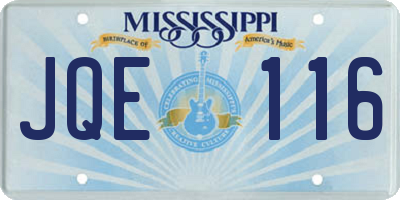 MS license plate JQE116