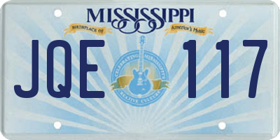 MS license plate JQE117