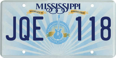 MS license plate JQE118