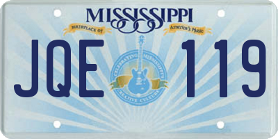 MS license plate JQE119