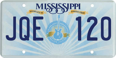 MS license plate JQE120