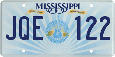 MS license plate JQE122