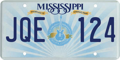 MS license plate JQE124