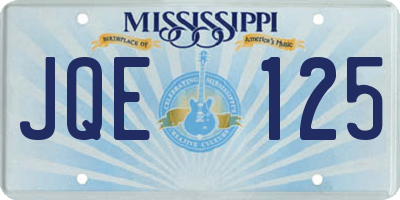 MS license plate JQE125