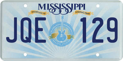 MS license plate JQE129