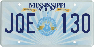 MS license plate JQE130