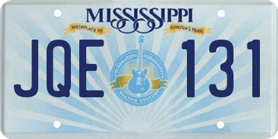 MS license plate JQE131