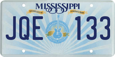 MS license plate JQE133
