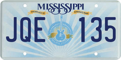 MS license plate JQE135