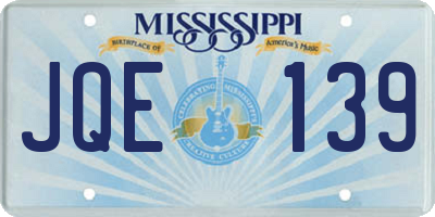 MS license plate JQE139
