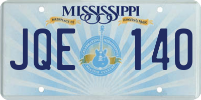 MS license plate JQE140