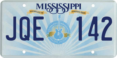 MS license plate JQE142