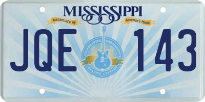 MS license plate JQE143