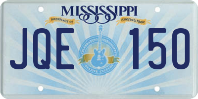 MS license plate JQE150