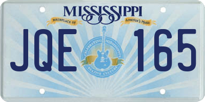 MS license plate JQE165