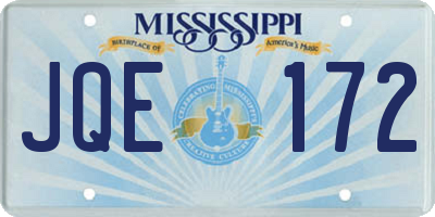 MS license plate JQE172