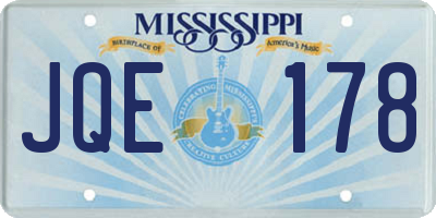 MS license plate JQE178