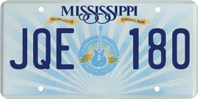 MS license plate JQE180