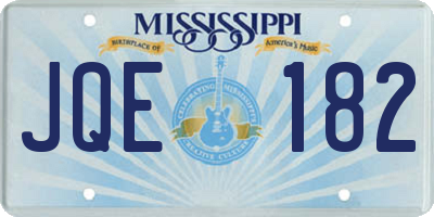 MS license plate JQE182
