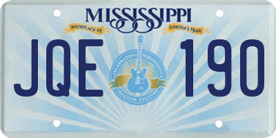 MS license plate JQE190