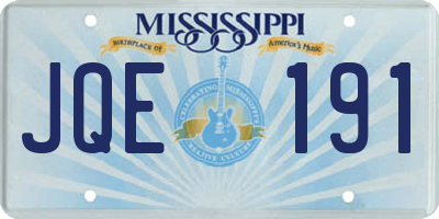 MS license plate JQE191