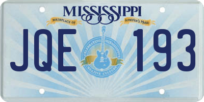 MS license plate JQE193