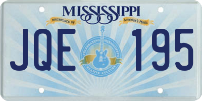 MS license plate JQE195