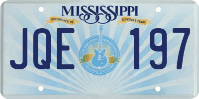 MS license plate JQE197